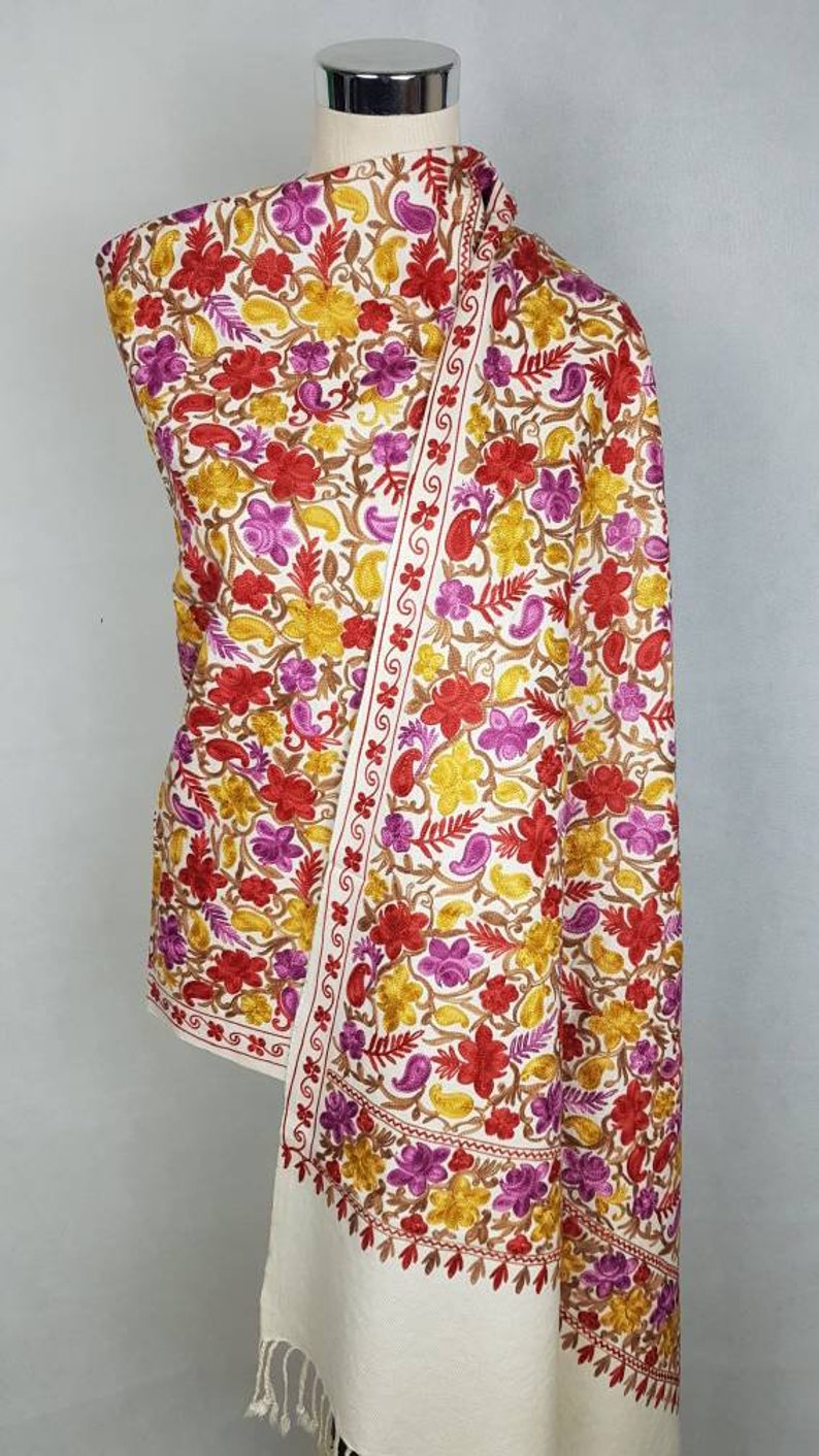 kashmiri shawl white