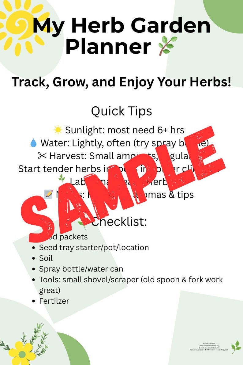 Seed Inventory Tracker Printable | Herb & Vegetable Seeds | Garden ...