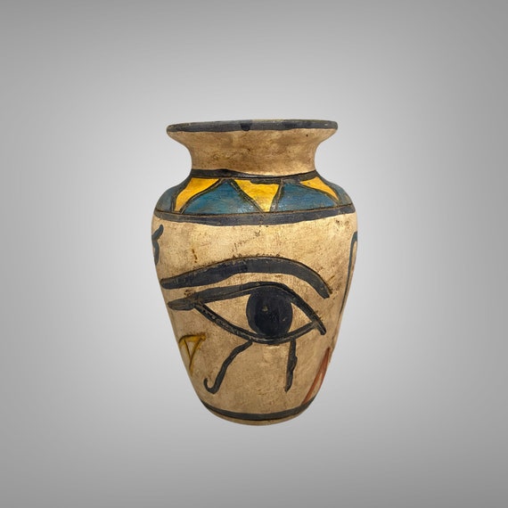 Beautiful Ancient Egyptian Storage Pot Decorated Pharaonic Etsy