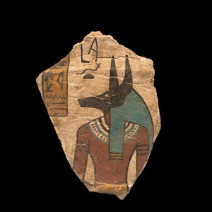 Marvelous Egyptian Relief Showing Anubis Dog Jackal - God of Mummification