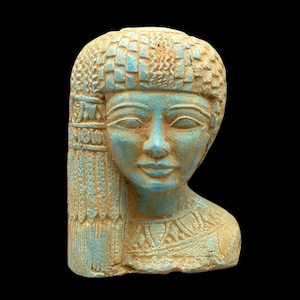 Vintage Stone Queen Tiye Bust - Egyptian Pharaohic Decor