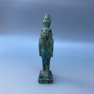 Ramesses II Faience Statue: Ancient Egyptian Pharaoh Figurine, Handmade in Egypt