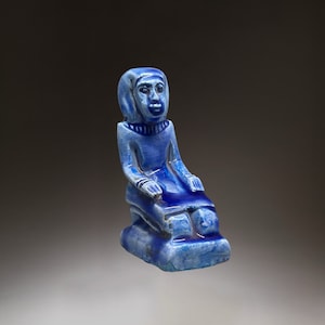 Handmade Faience Egyptian Noble Man Statue - Home Decor