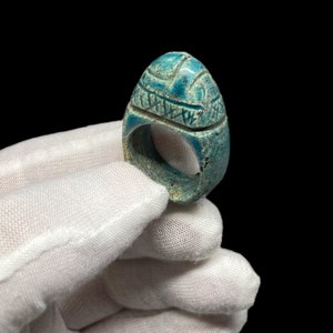 Handmade Egyptian Scarab Beetle Ring: Antique Decor, Ancient Style