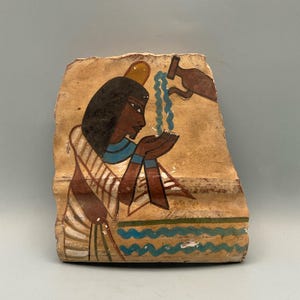 Unique Ancient Egyptian Relief Showing Pharaonic Drinking Scenery - one of a Kind