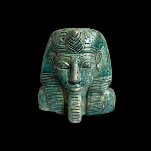 Egyptian Faience Pharaoh Bust: Ancient Home Decor