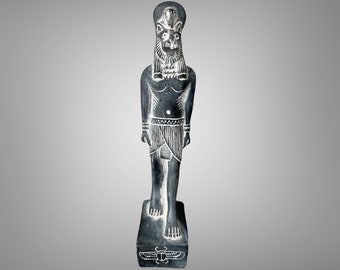 Estatua de arte egipcio antiguo de la diosa Sekhmet / Decoración del hogar egipcio