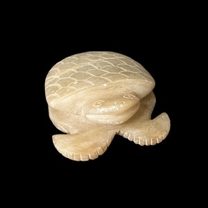 Hand Carved Egyptian Alabaster Turtle: Symbolic Home Decor