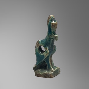 Egyptian Stone Faienced - Horus God as a Falcon Amulet - Egyptian Home Décor