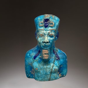 Egyptian Stone Pharaohic Bust - King Mina Sculpture - Egyptian Home Décor