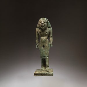 Ancient Egyptian Stone Amulet Showing a standing Pharaonic Worshipper Figure