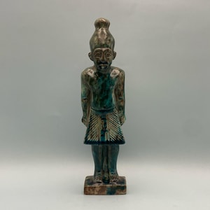 Vintage Statue of Egyptian Standing Noble Man - Detailed Egyptian Home Decor