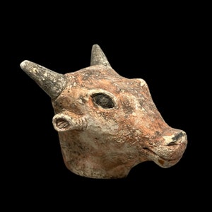 Ancient Egyptian Stone Apis Pull Statue with SunDisk Crown Uraeus