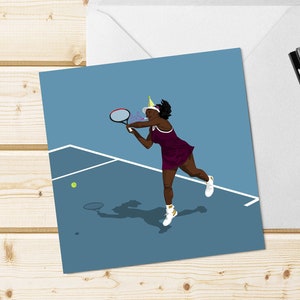 Cartão de cumprimentos do tênis de Serena Williams - vazio dentro