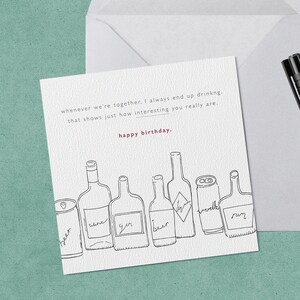 Carte d'anniversaire amusante - Boire un verre - Sorties nocturnes - Carte d'anniversaire insultante + enveloppe
