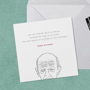 Carte d'anniversaire drôle – Rides, blague vieillissante – Carte d'anniversaire insultante + enveloppe