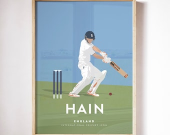 Sam Hain England Cricketer - International Cricket Icon Player Print A3/A4
