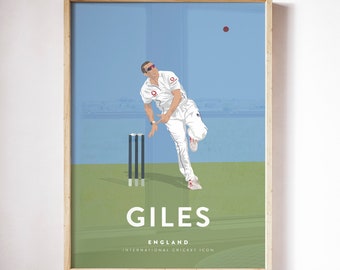 Ashley Giles England Cricketer - International Cricket Icon Player Print A3/A4