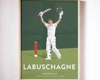 Marnus Labuschagne Poster Australia Cricket Team - International Batting Icon Player Print A3/A4