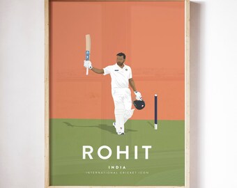 Rohit Sharma India Cricket Team Player Druck A4/A3