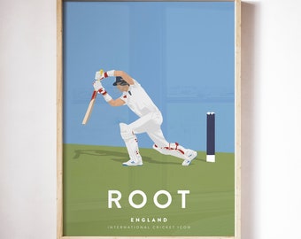 Joe Root Poster England Cricket Team - International Batting Icon Player Print A3/A4