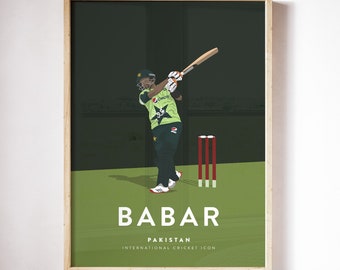 Babar Azam Pakistan Cricket A3 & A4 Poster - International Cricket Icon