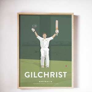 Adam Gilchrist, Australia Cricket Team Player A3/A4 Art Print/Poster