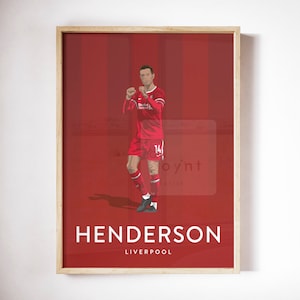 Liverpool Gift - Jordan Henderson, Liverpool FC Football Player Art Print Poster, 300x400mm