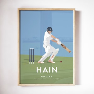 Sam Hain England Cricketer - International Cricket Icon Player Print A3/A4