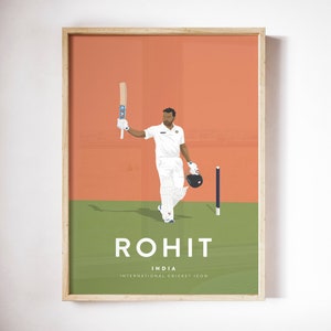 Rohit Sharma India Cricket Team Player-afdruk A4/A3