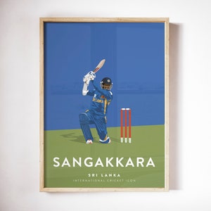 Kumar Sangakkara Sri Lanka Cricket Team - Vintage Sri Lanka ODI-speler print A3/A4