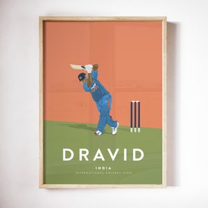 Rahul Dravid India Cricket Team Player Print A3/A4