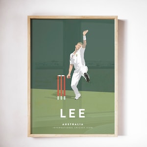 Brett Lee Australian Cricketer - Cricket Icon Spieler Print A3/A4