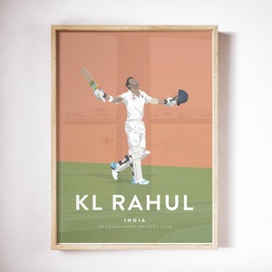 KL Rahul India-cricketspelerafdruk A3/A4