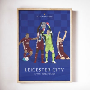 Cartaz dos vencedores da FA Cup do Leicester Football - 300 x 400 mm