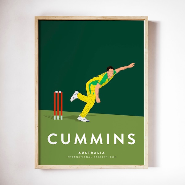 Pat Cummins Australia Cricket Player A3/A4 Print/Poster