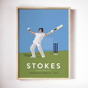 Ben Stokes England Cricket Team - Headingley Heroics Ashes Test match Player Print A3/A4