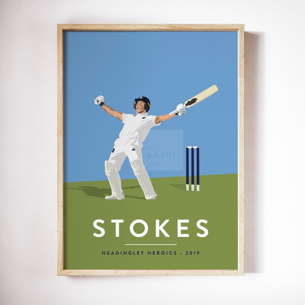 Ben Stokes England Cricket Team - Headingley Heroics Ashes Test match Player Print A3/A4