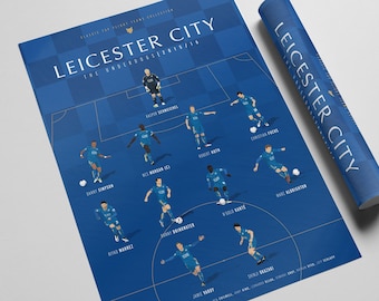 Leicester City Premier League Champions 2015/16 - Football Team A3 Print Poster - Classic Top Flight Team Collection