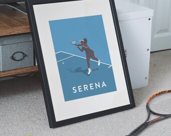 Serena Williams Art Print, Tennis Player Poster, Vintage Australia
