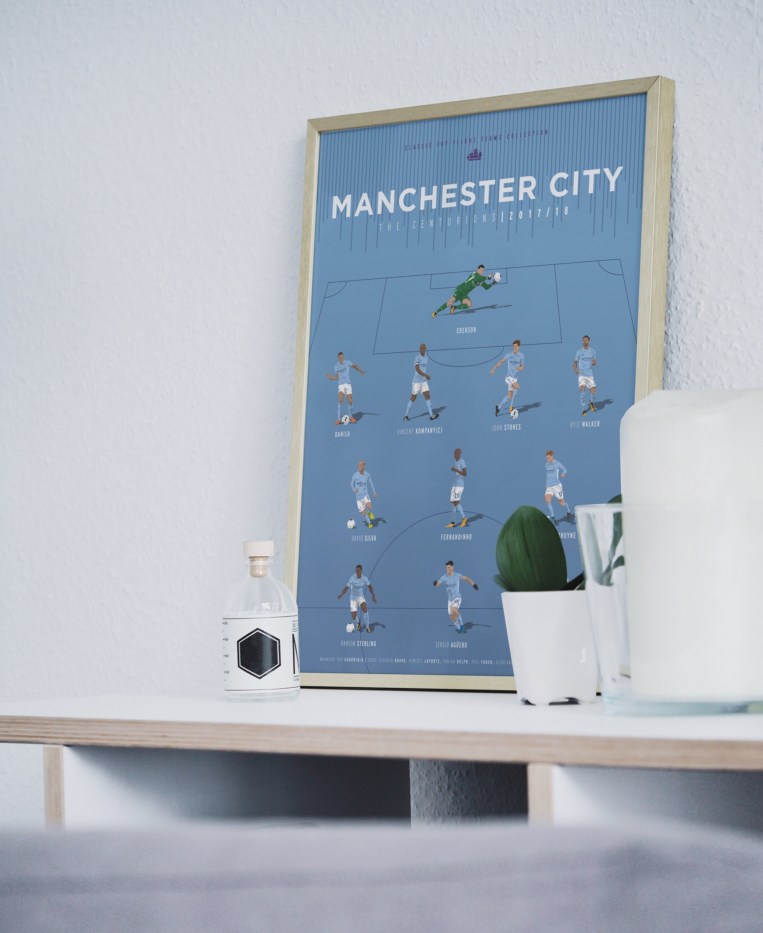 Manchester City Premier League Champions 2017/2018 Official Commemorat –  Sports Poster Warehouse