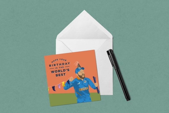 Virat Kohli India Cricket Birthday Card