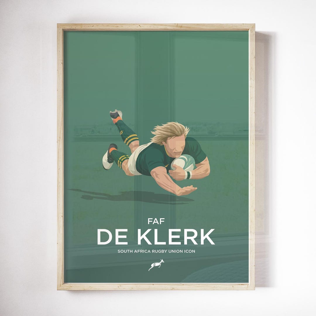 Springboks Printing Faf De Klerk South Africa Rugby Print | Springboks Gift | SA Rugby Wall ...