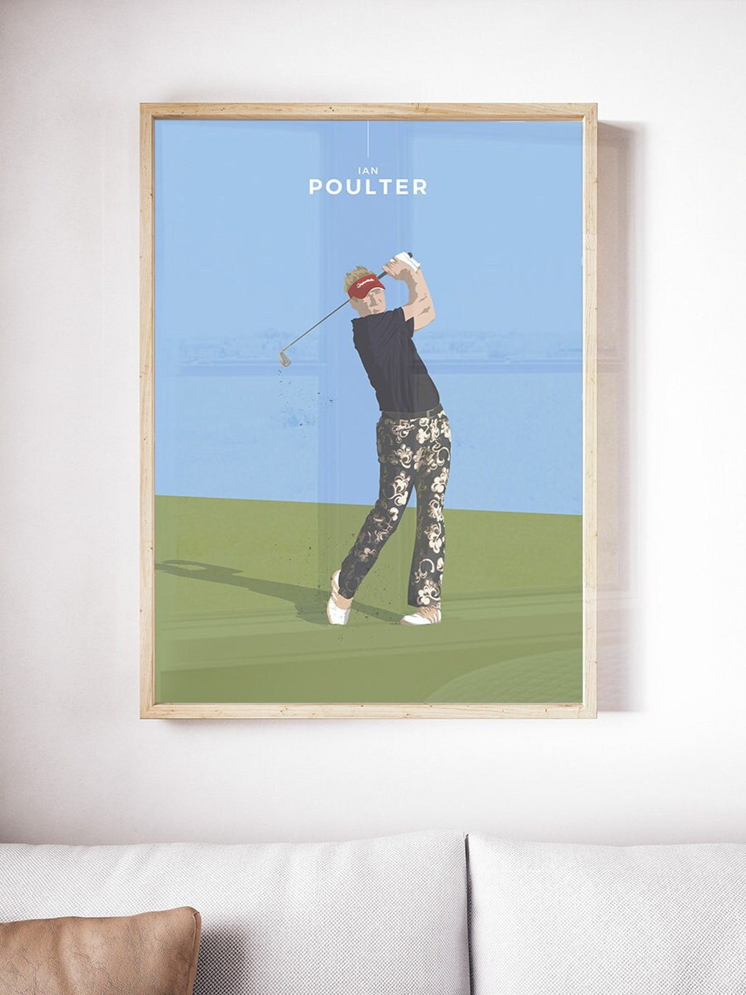 Ian Poulter Illustrated Golf Print Poster
