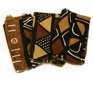 Mudcloth Bogalon Fabric from Mali - 4 color dyed - Single Piece