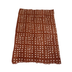 Mudcloth Bogalon Fabric from Mali - Rust red/brown colored - Single Piece