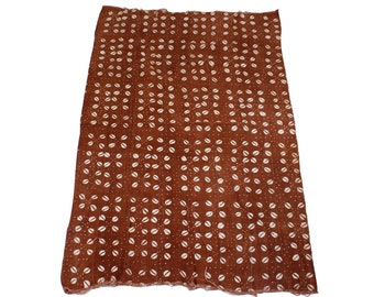 Mudcloth Bogalon Fabric from Mali - Rust red/brown colored - Single Piece