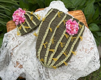 Cactus in Bloom Baby Cocoon with Hat