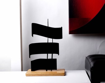 Abstract Steel Table Sculpture: Modern Minimalist Art, &quot;Harmonize&quot;