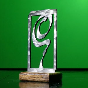 Boho Sculpture-Abstract Metal-Small Modern Minimalist-Solid Thick Metal